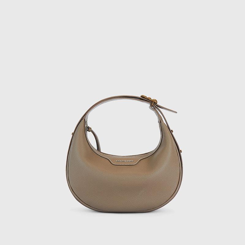 crescent leather crossbody bag, view 6 - MRSLM