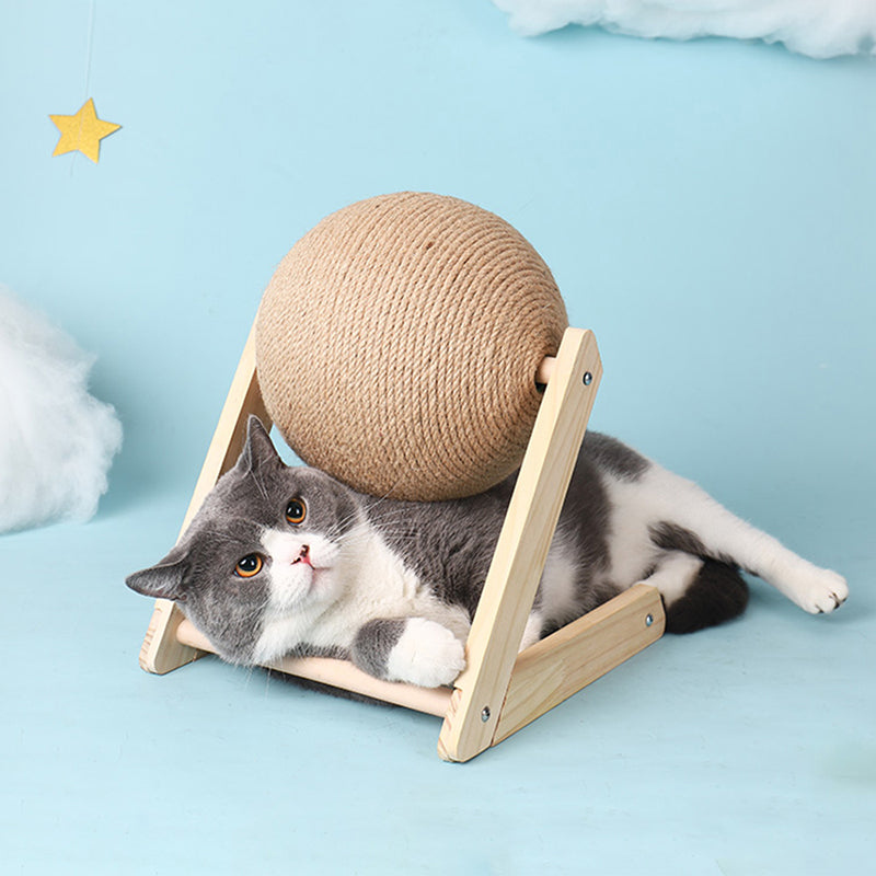cat scratching ball toy, view 3 - MRSLM