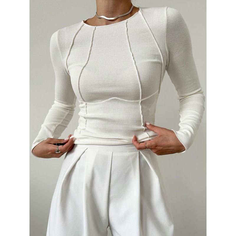 slim fit long sleeve tee, view 5 - MRSLM