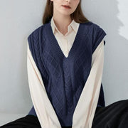 oversized knitted vest, view 6 - MRSLM