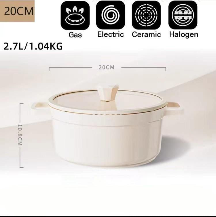 Aluminum Die-cast Non-stick Enamel Stockpot With Lid