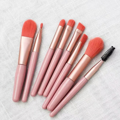 8-piece mini travel makeup brush set - MRSLM