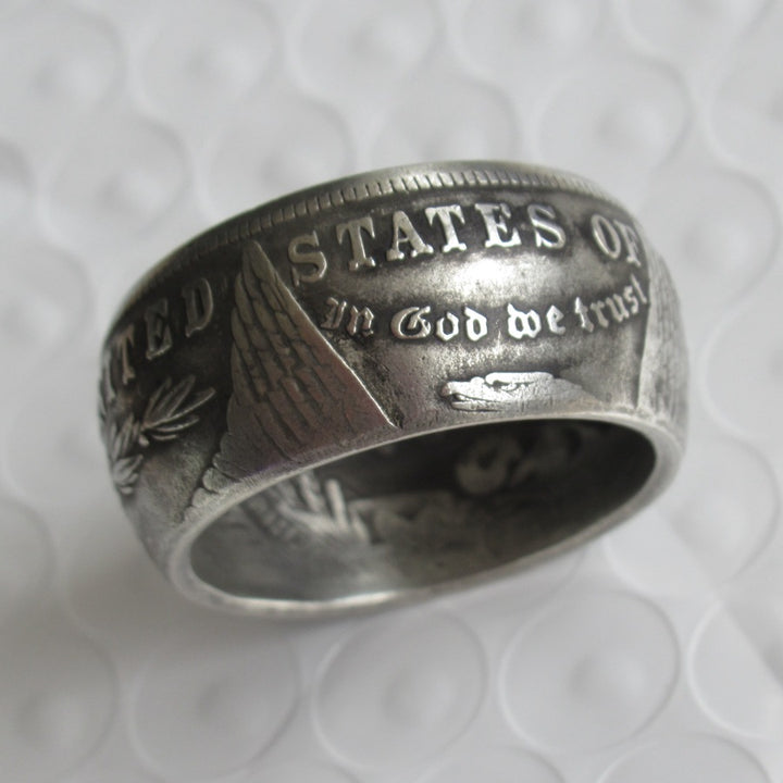 Antique Coin US Morgan Silver Dollar Ring