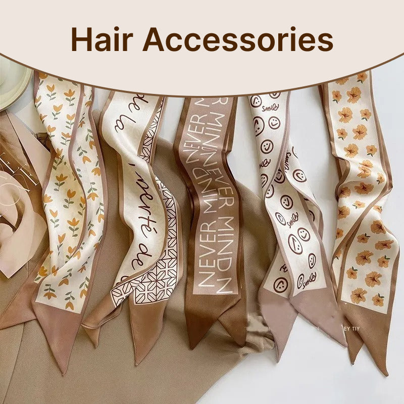 silk scarf hair band, view 7 - MRSLM