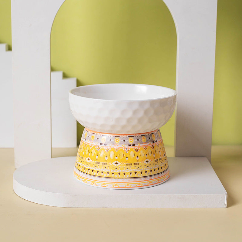 elevated ceramic cat bowl, view 3 - MRSLM