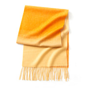 cashmere blend scarf with tassels, view 8 - MRSLM