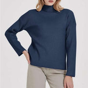 women's knitted turtleneck pullover, view 4 - MRSLM