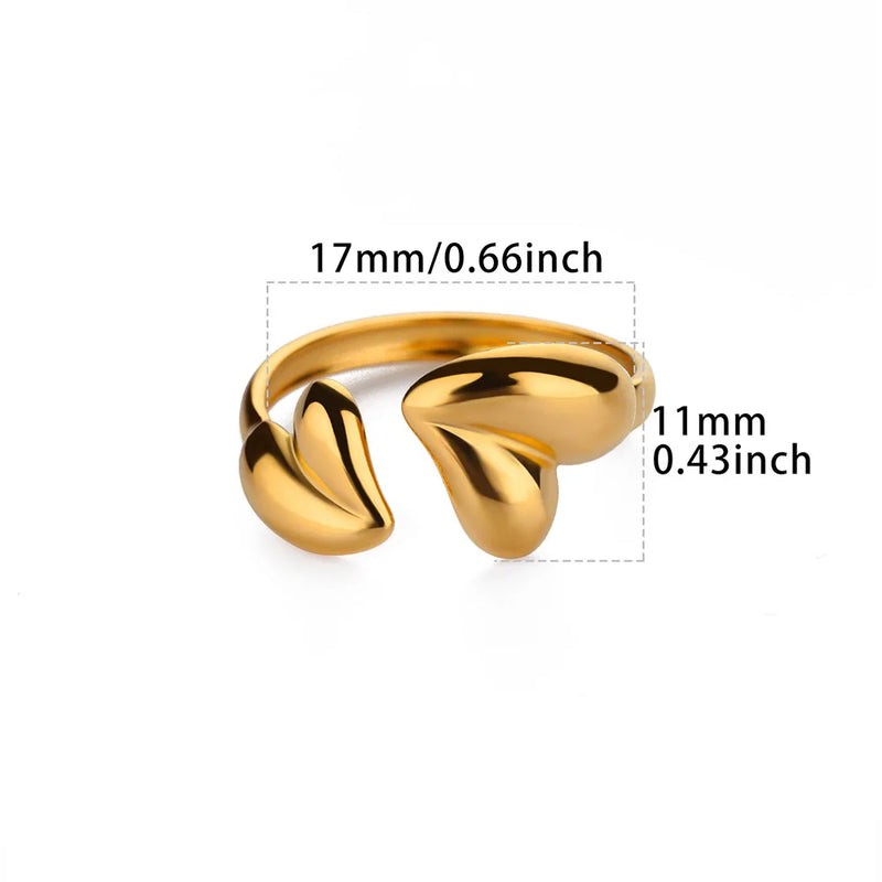 heart stainless steel adjustable ring, view 8 - MRSLM