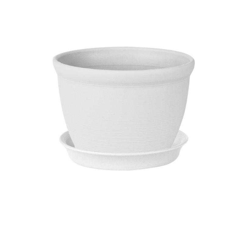 Round indoor plant pot with tray, view 4 - MRSLM