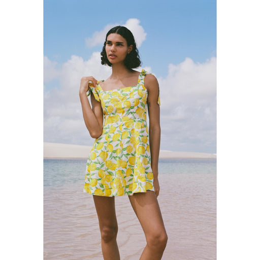 fruit print sleeveless beach dress, view 2 - MRSLM