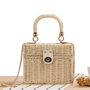 box straw beach bag, view 3 - MRSLM