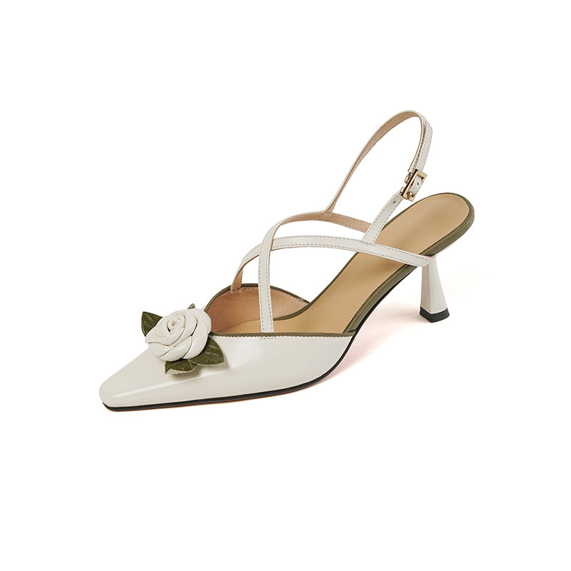 flower high heel sandals, view 3 - MRSLM
