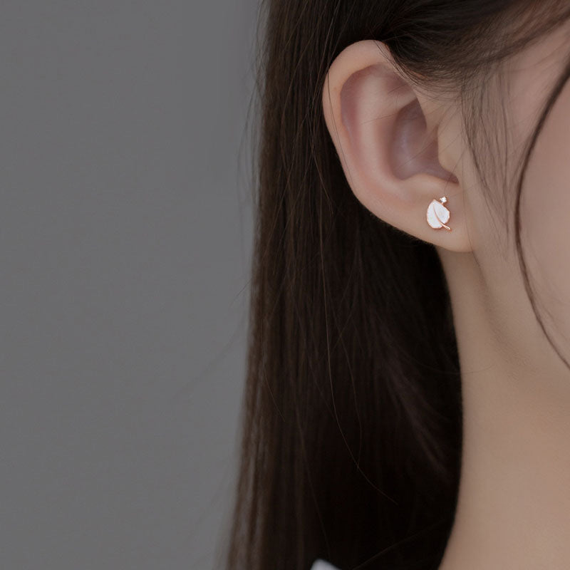 925 silver leaf drop earrings, view 5 - MRSLM