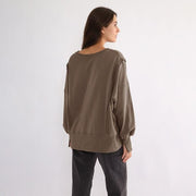 chic oversized cotton sweatshirt, view 3 - MRSLM
