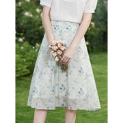 floral chiffon midi skirt, view 5 - MRSLM