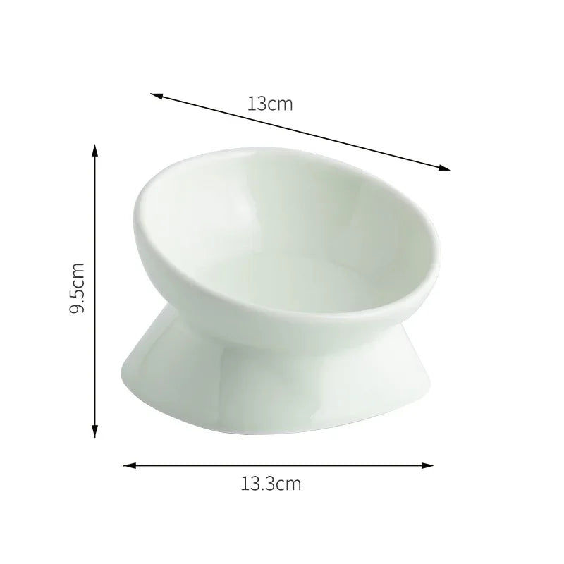 elevated ceramic pet bowl, view 3 - MRSLM