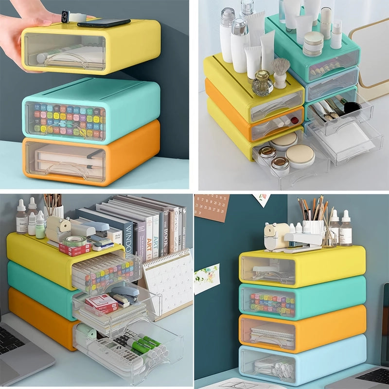 multi-layer drawer style pen holder and desk organizer, view 10 - MRSLM