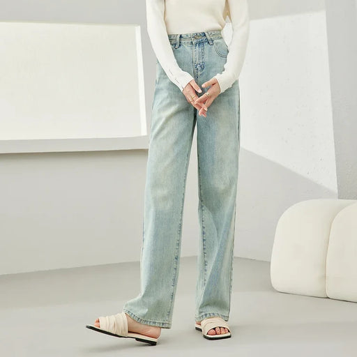 high waist wide leg denim pants - MRSLM