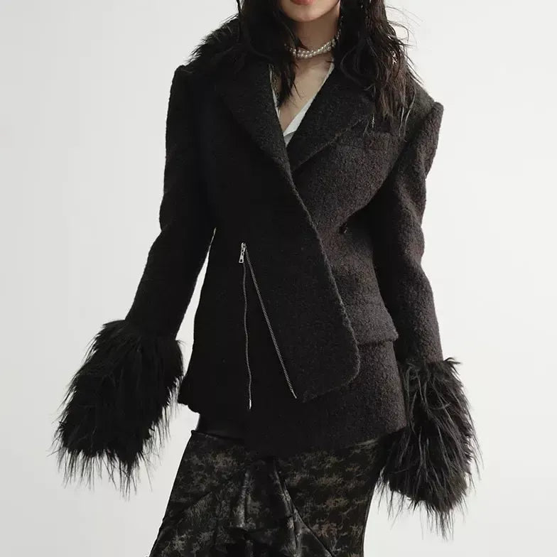 Loose blend coat with turn-down collar - MRSLM