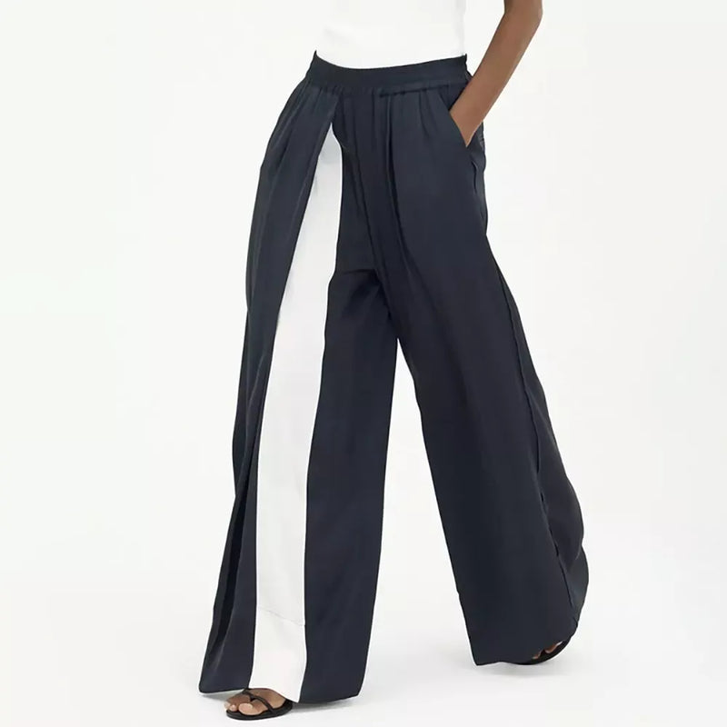 high-waist wide-leg patchwork pants - MRSLM