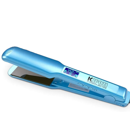 titanium hair straightener with digital display, view 3 - MRSLM