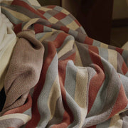 Colorful stripe plaid cotton blanket, view 5 - MRSLM