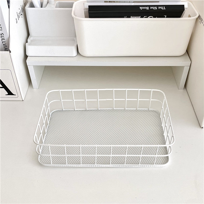 nordic iron desktop storage basket, view 3 - MRSLM