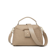 crocodile pattern leather shoulder bag, view 5 - MRSLM