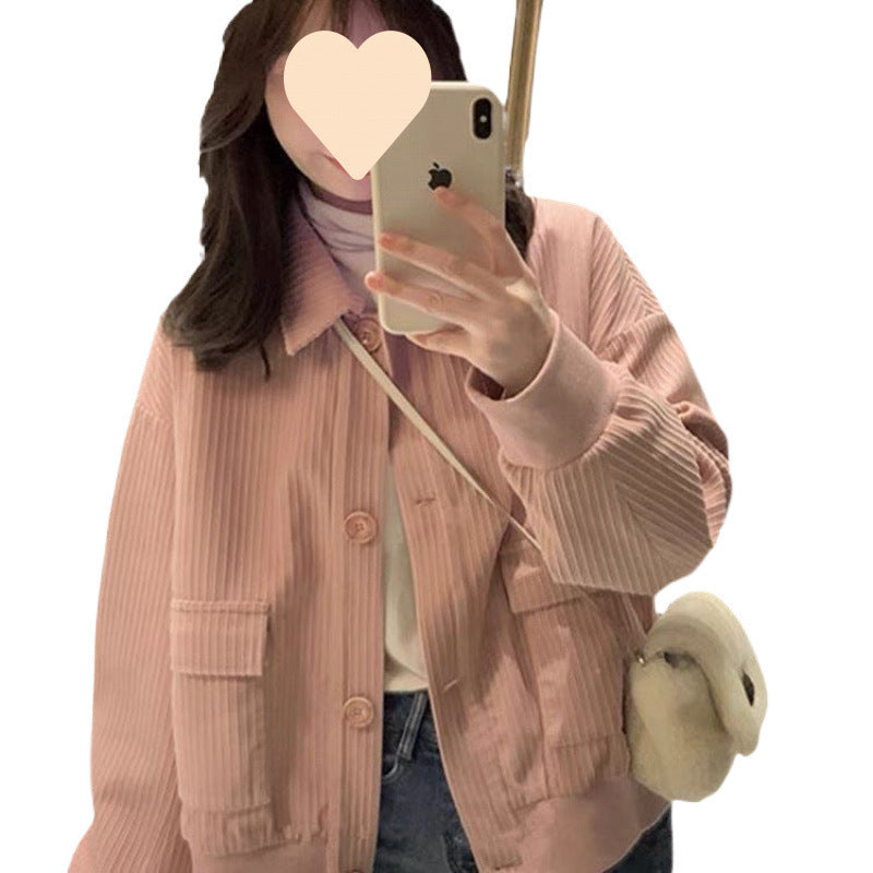 women's loose casual corduroy jacket, view 5 - MRSLM