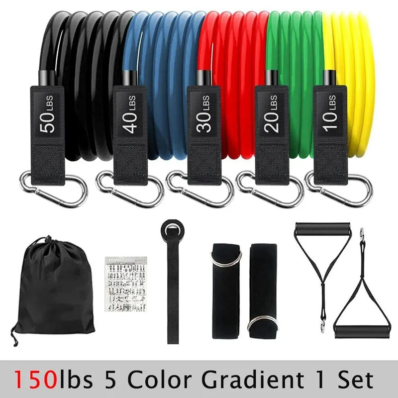 home gym resistance band set, view 5 - MRSLM