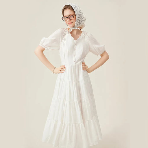 v-neck a-line midi dress, view 2 - MRSLM
