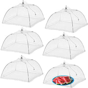 lace trimmed foldable mesh food cover, view 7 - MRSLM