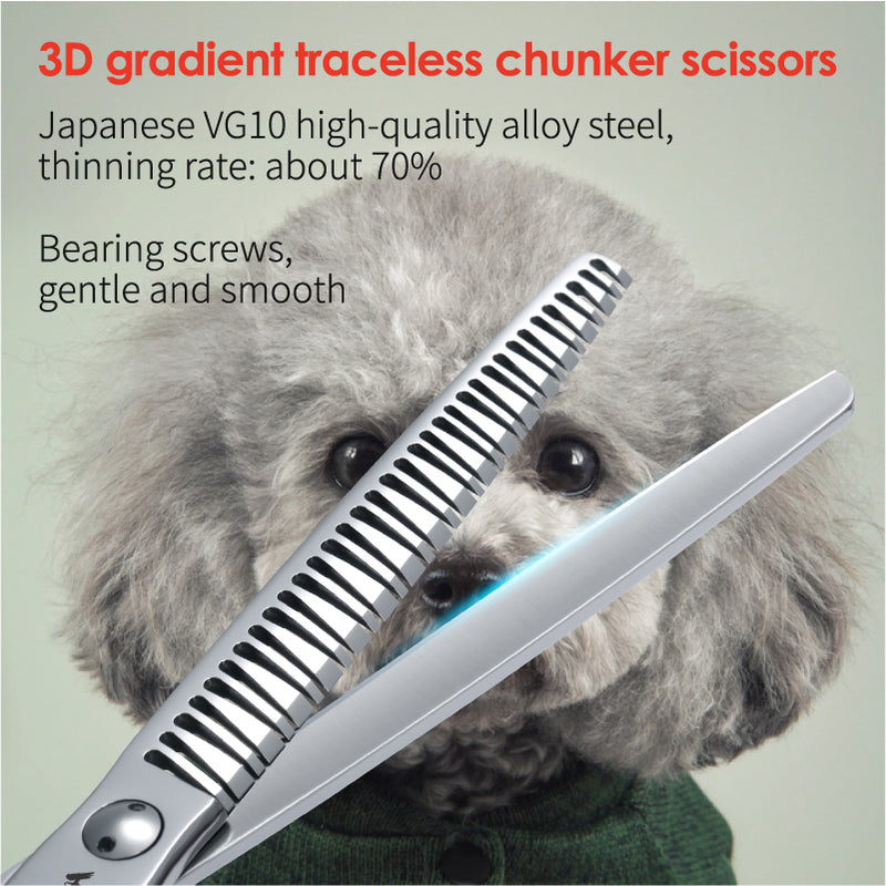 7-inch 3d gradient traceless teeth chunker shears, view 4 - MRSLM