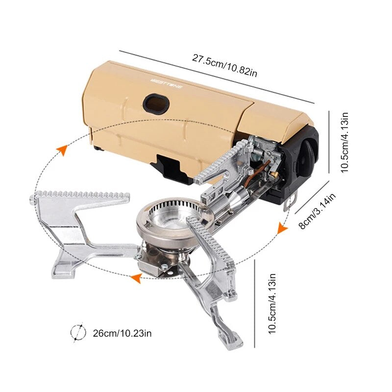 portable folding camping gas stove, view 12 - MRSLM