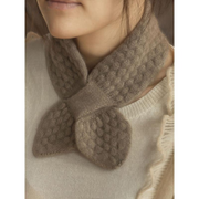 Cashmere moss stitch bowknot scarf, view 9 - MRSLM