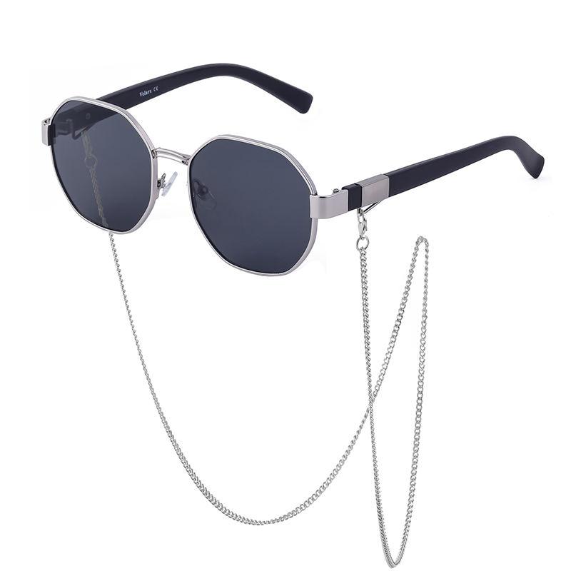 Vintage Octagon Sunglasses with Chain