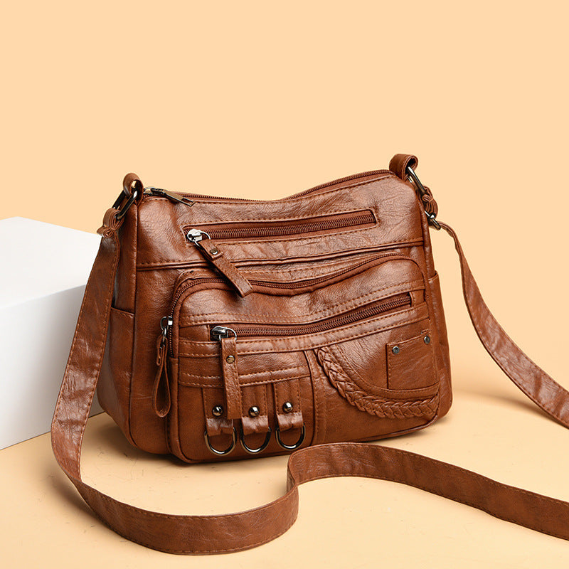 Women's soft PU leather multi-pocket crossbody bag, view 7 - MRSLM