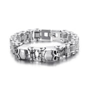skull bike chain titanium steel bracelet, view 2 - MRSLM
