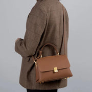 soft leather satchel handbag, view 11 - MRSLM