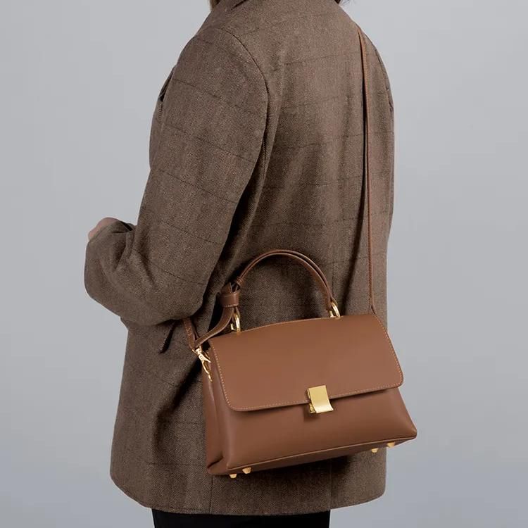 soft leather satchel handbag, view 11 - MRSLM