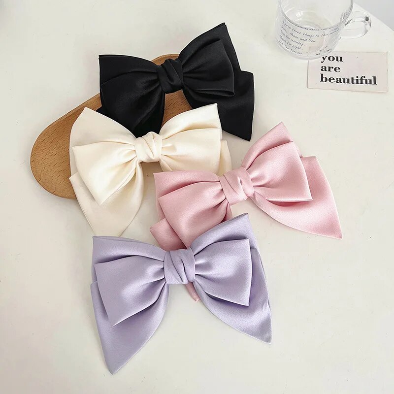Satin bow hairpin hair clip, view 9 - MRSLM