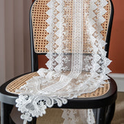 white lace table runner, view 5 - MRSLM