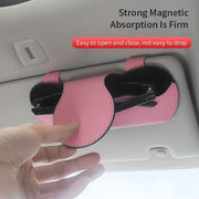 PU leather car visor sunglasses case, view 3 - MRSLM