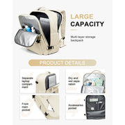 stylish nylon travel backpack, view 7 - MRSLM