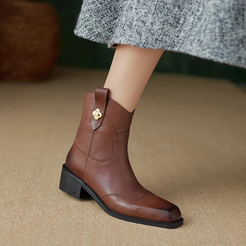 women's retro leather ankle boots, view 6 - MRSLM