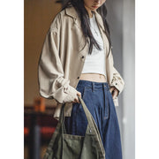 retro velvet cuban collar oversized blouse, view 6 - MRSLM