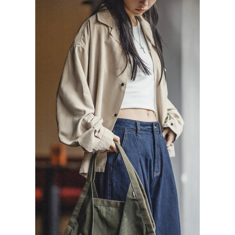 retro velvet cuban collar oversized blouse, view 6 - MRSLM