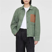 retro green cotton autumn jacket - MRSLM