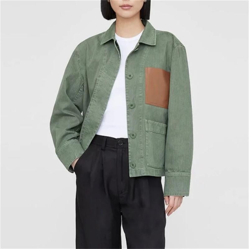 retro green cotton autumn jacket - MRSLM