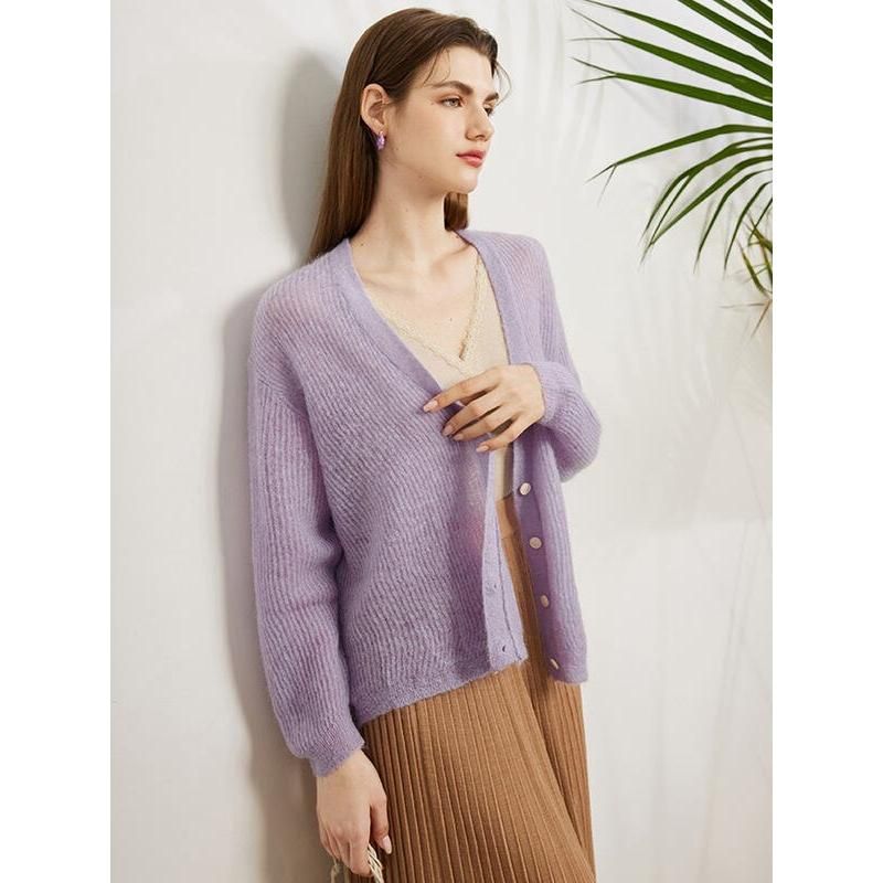 Mohair-wool blend cardigan, view 7 - MRSLM